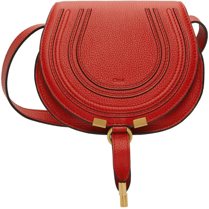 Chloé Red Small Marcie Saddle Bag