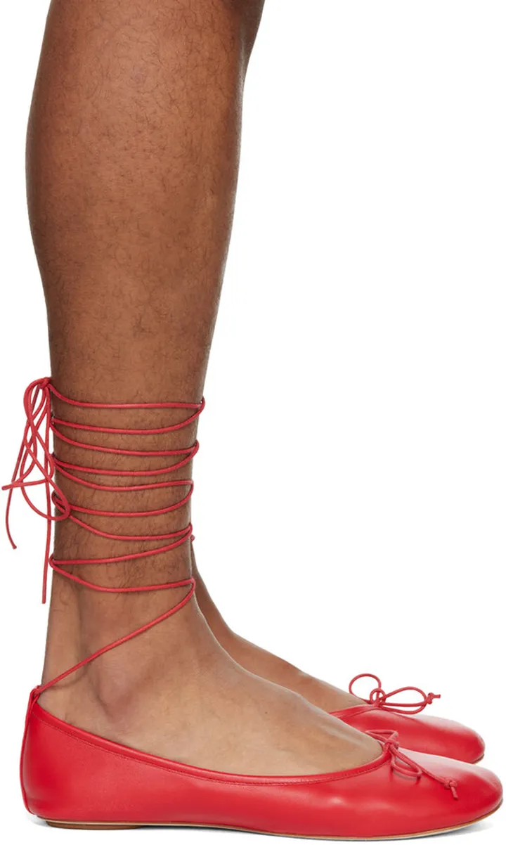 Molly Goddard Red Albie Pump Slippers
