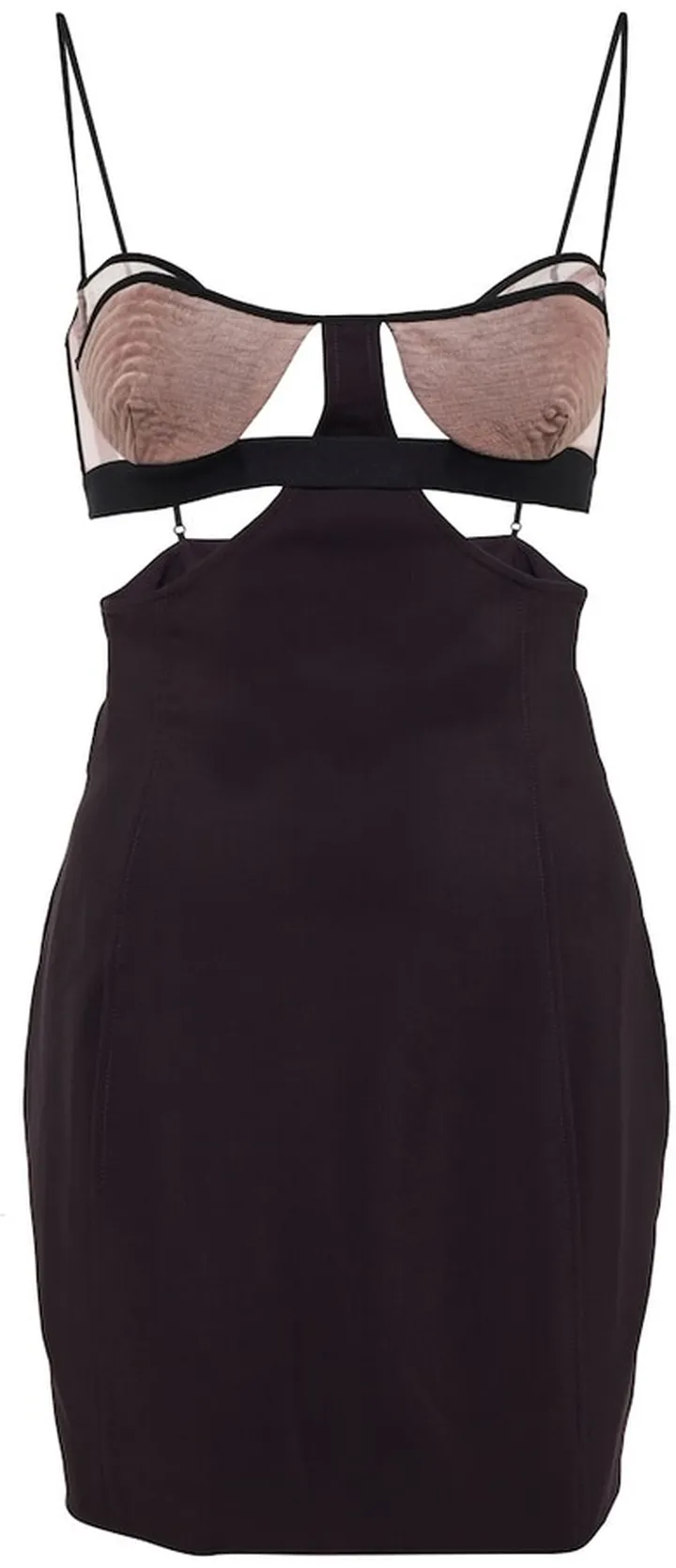 Cutout mesh-paneled minidress