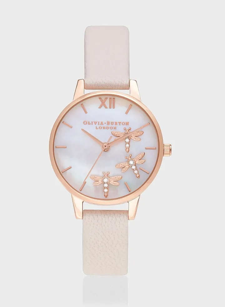 OB16GB01 Dancing Dragonfly Analog Watch