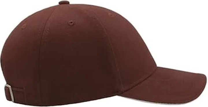 Atlantis Liberty Sandwich Heavy Brush Cotton 6 Panel Cap - Brown