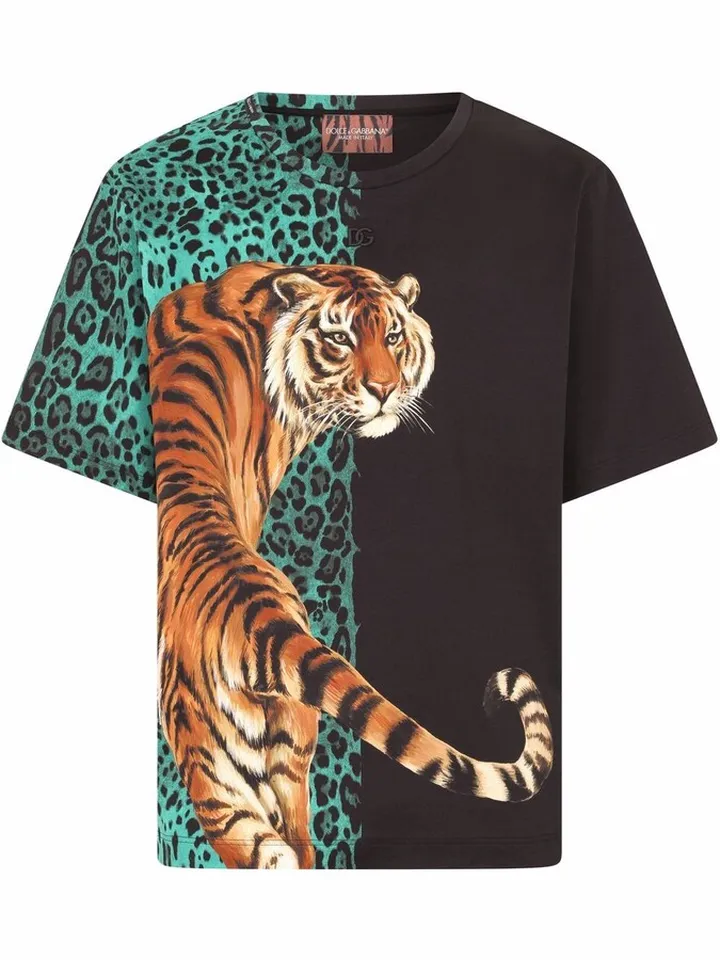 animal-print T-shirt