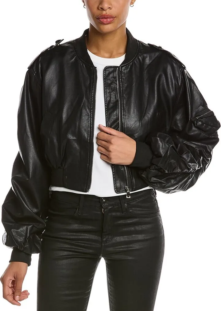 Beulah Wrinkled Bomber Jacket