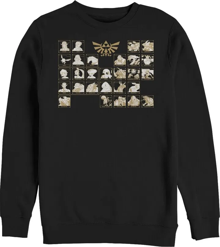 Men's Nintendo Legend of Zelda Ocarina Light Periodic Table Sweatshirt - Black - Small