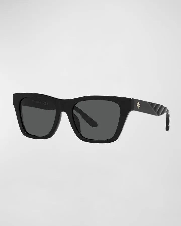 Textured Square Acetate Sunglasses
