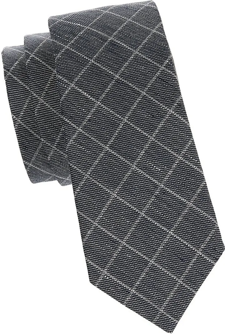 Roadster Scholar Windowpane Linen Blend Tie
