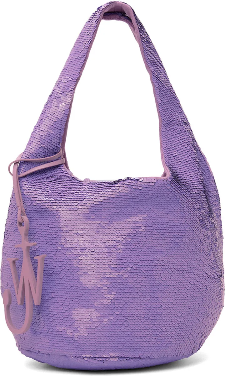 JW Anderson Purple Mini Sequin Shopper Tote