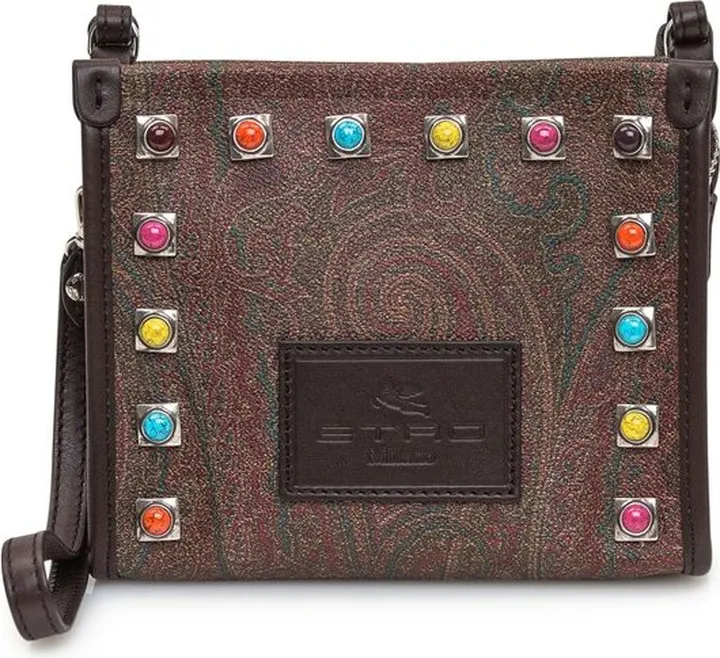 Etro Stud-Detailed Paisley Printed Shoulder Bag