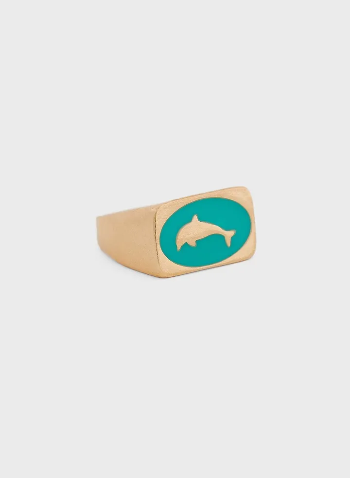 Quirky Dolphin Enamel Ring
