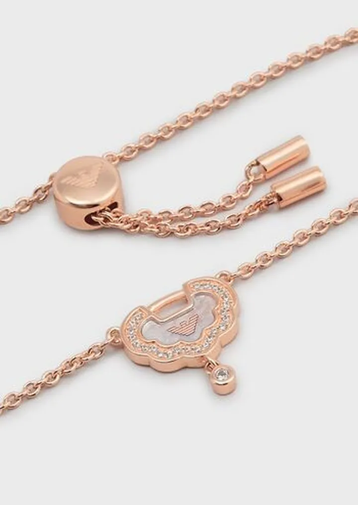 Rose Gold-Tone Sterling Silver ID Bracelet