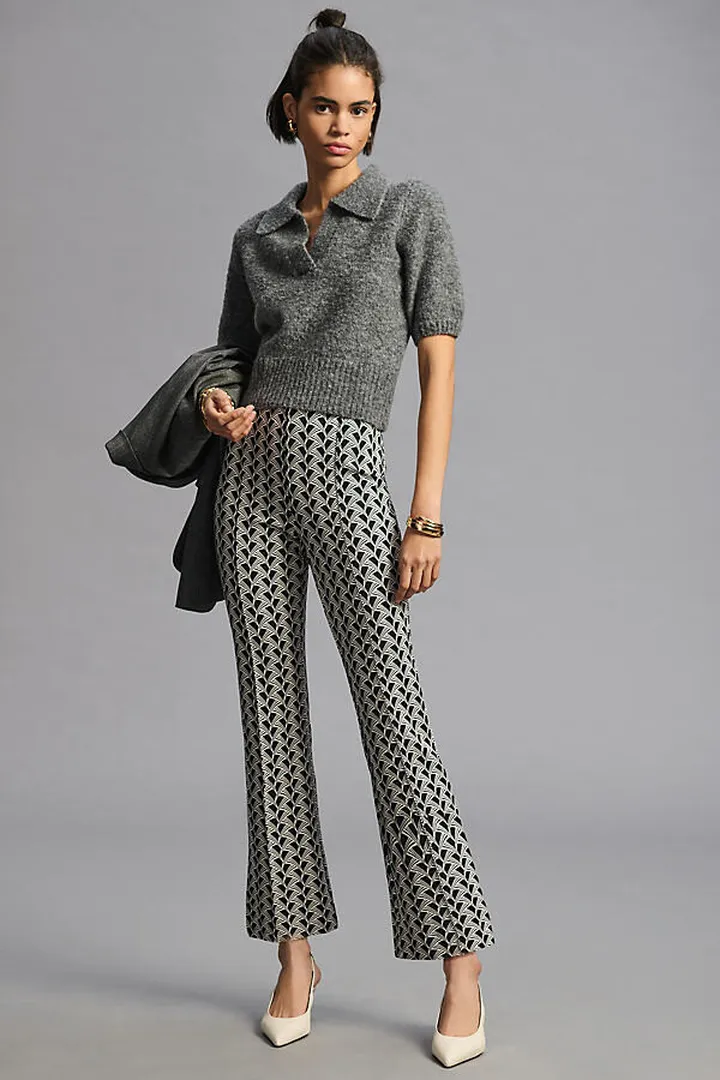 The Margot Kick-Flare Cropped Pants Black