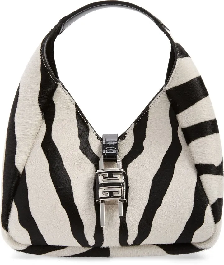 Mini G-Lock Zebra Print Genuine Calf Hair Hobo