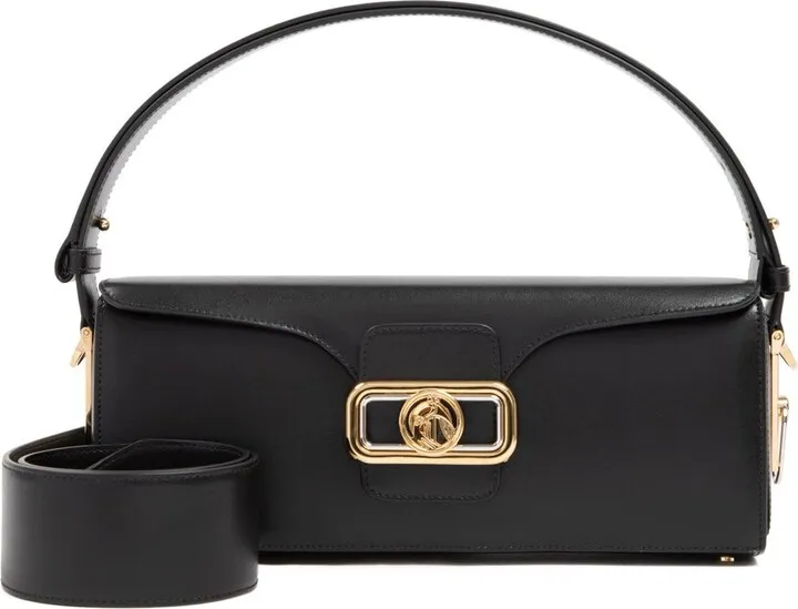 Lanvin Logo Plaque Foldover Top Shoulder Bag