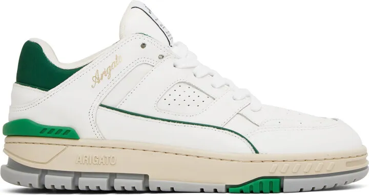 Axel Arigato White & Green Area Lo Sneakers
