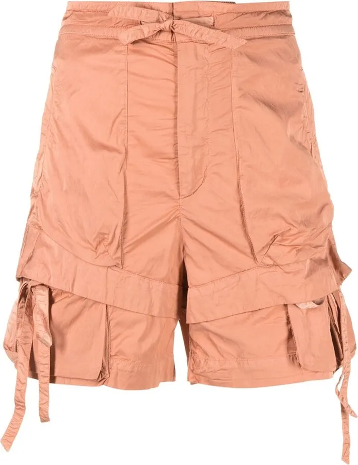 Orange Nala Drawstring Cargo Shorts