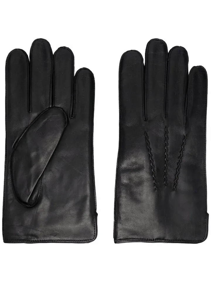 Cashmere-Blend Lined Leather Gloves