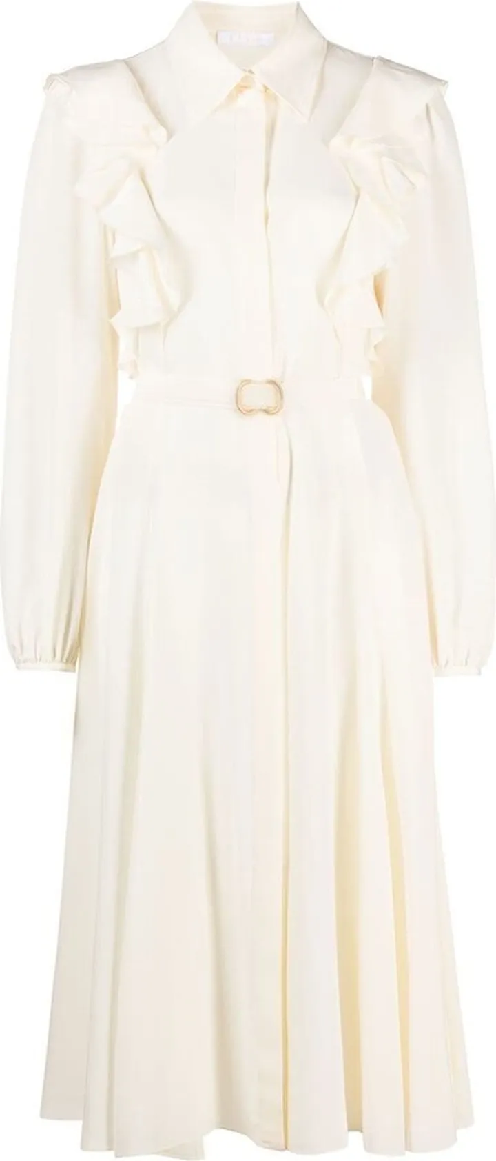 Ruffled Midi Shirtdress