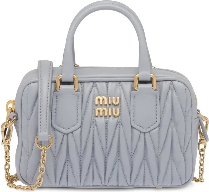 Logo-Plaque Quilted Tote Bag