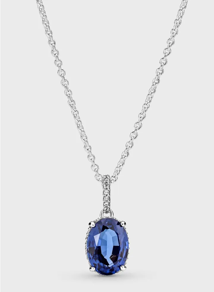 Sparkling Statement Halo Pendant Necklace