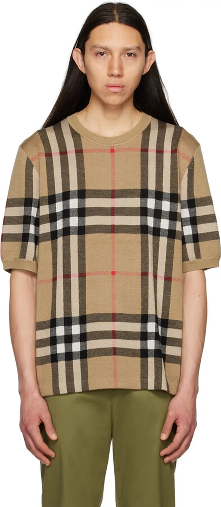 Burberry Beige Check T-Shirt