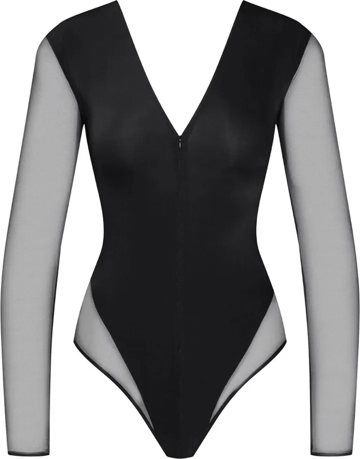 MAISON CLOSE - Thong Body With Zip - Black - Pure Tentation