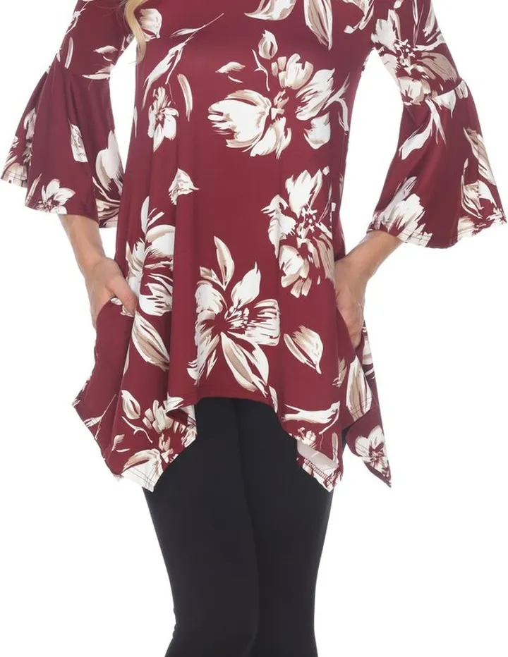 White Mark Women's Blanche Tunic Top - Red