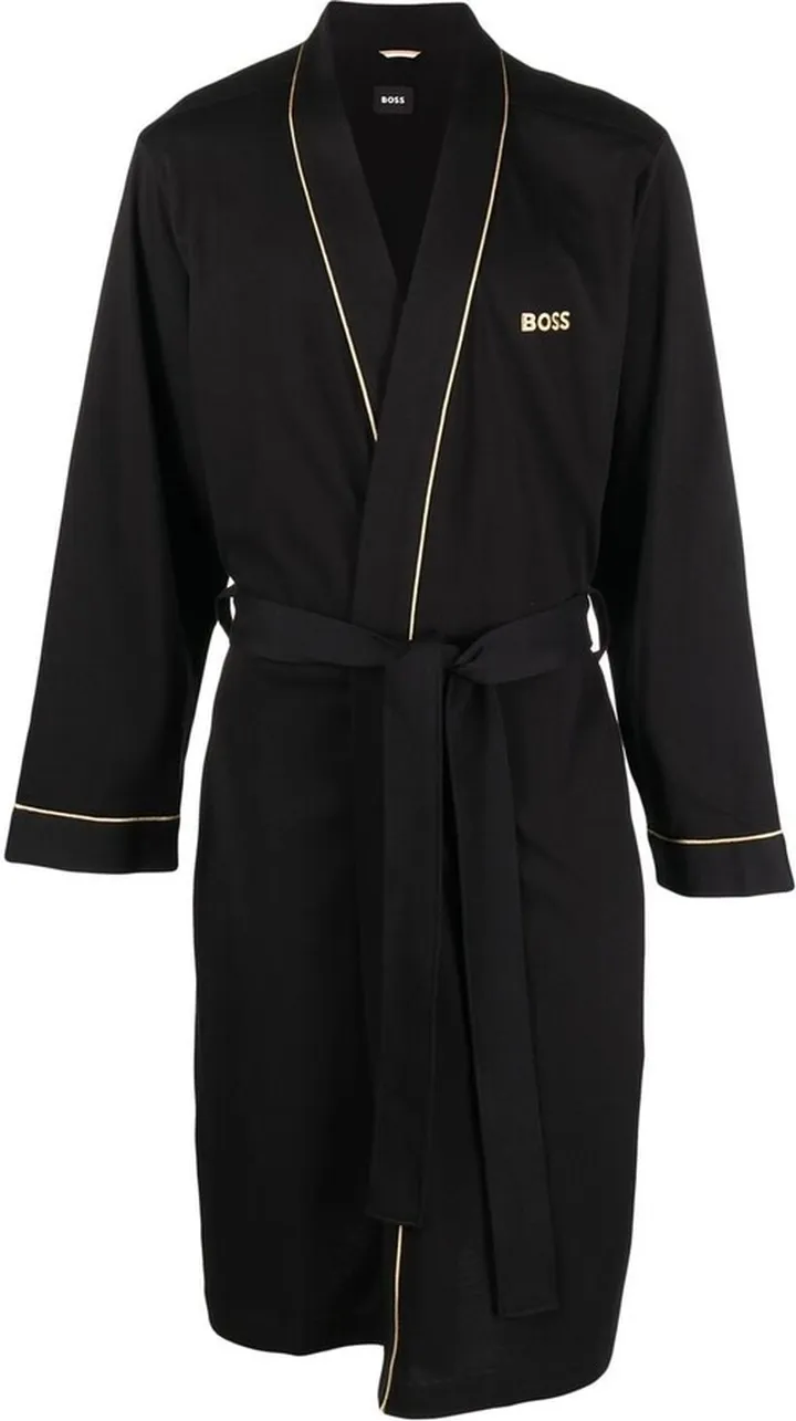 Embroidered-Logo Tie-Waist Robe