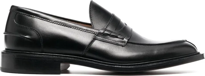 Almond Toe Leather Loafers