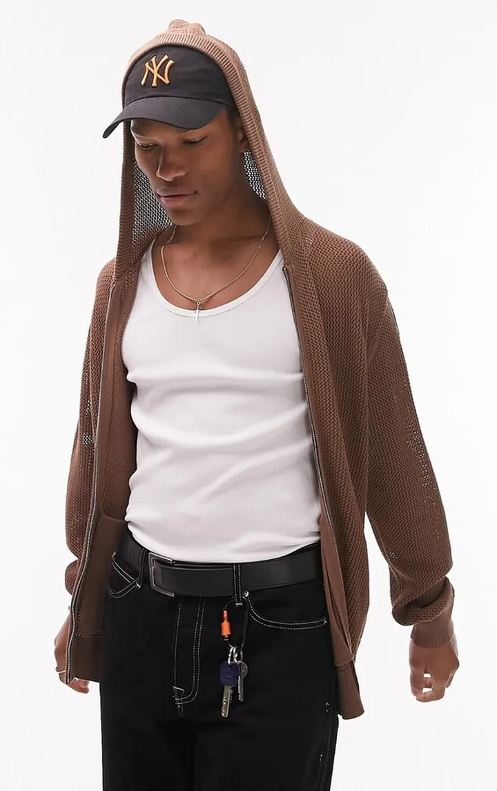 Crochet Zip Sweater Hoodie