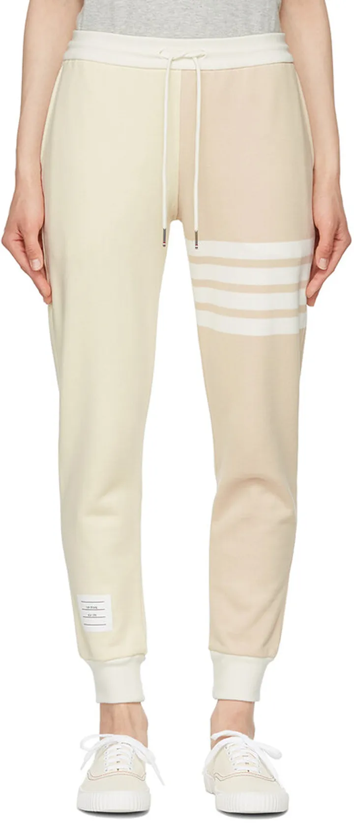 Thom Browne Off-White & Beige Funmix 4-Bar Lounge Pants