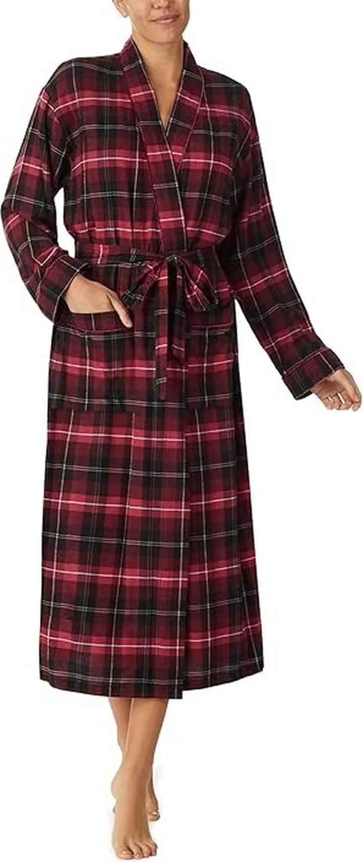 Eileen West Ballet Wrap Robe (Red Plaid) Women's Pajama
