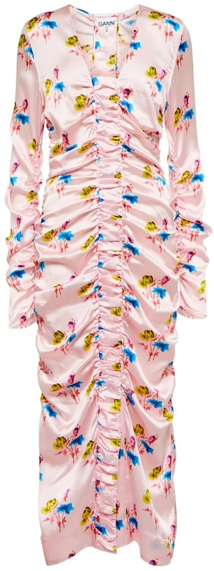 Floral silk-blend satin midi dress