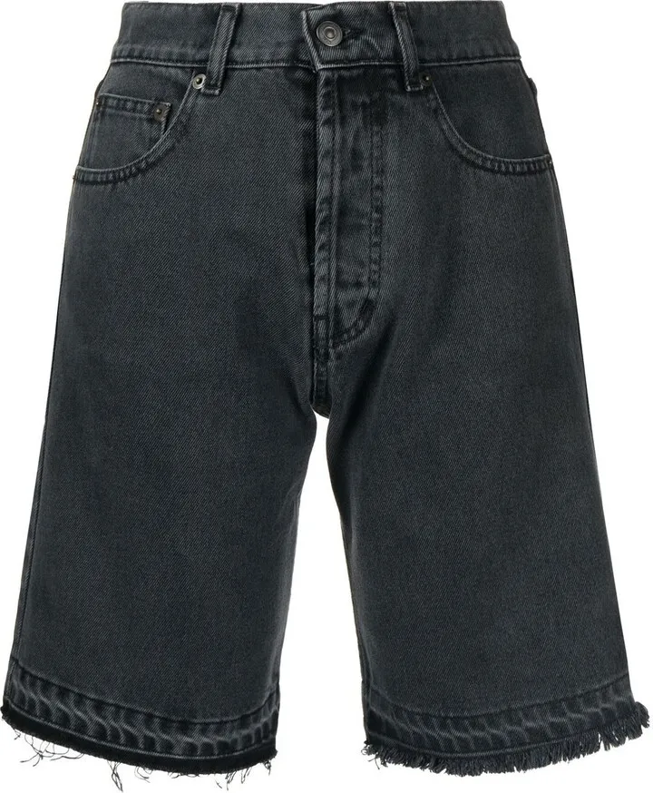 Raw-Cut Denim Shorts