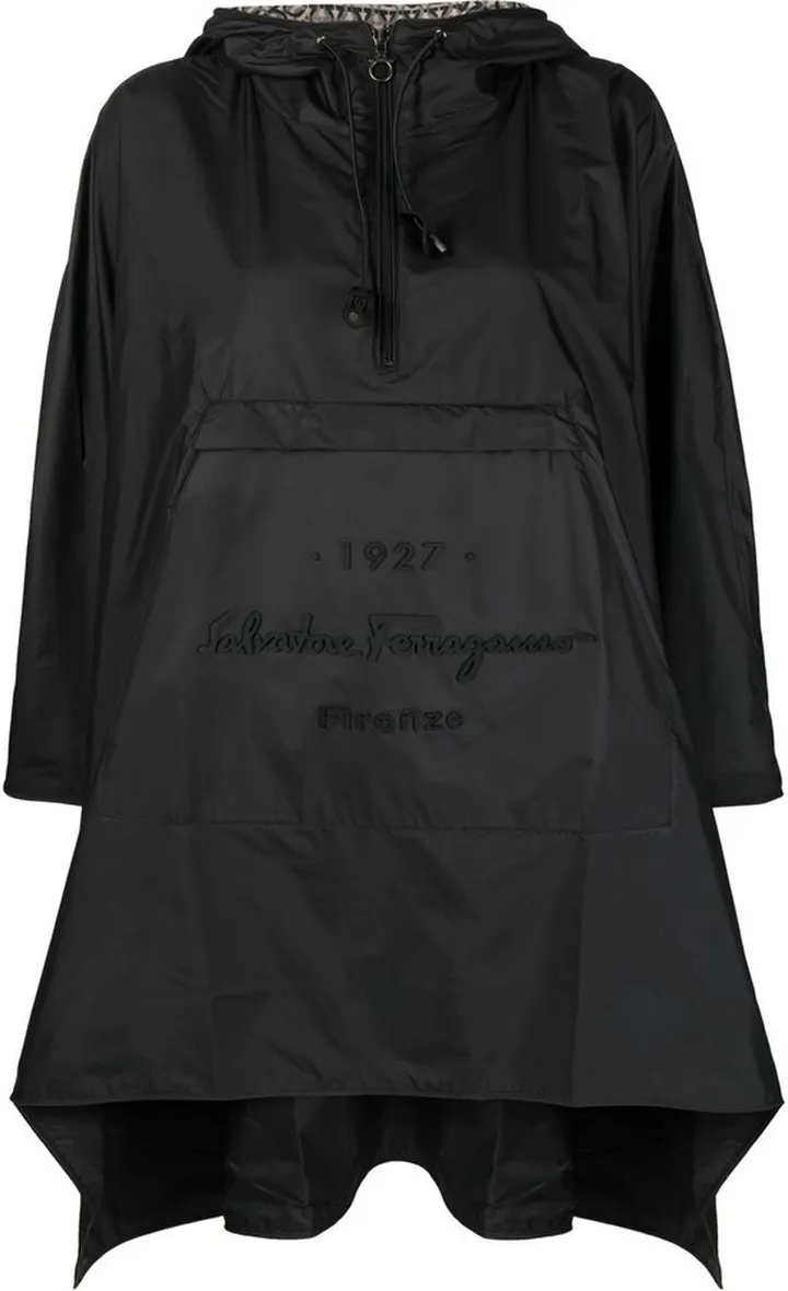 Raised-Logo Hooded Windbreaker