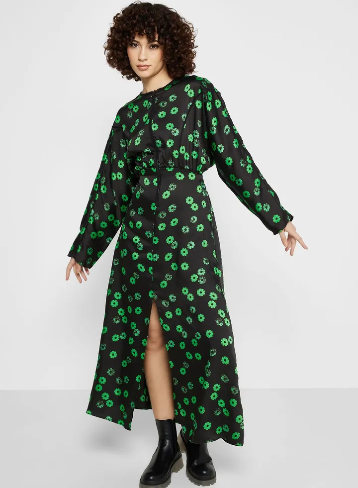 Floral Printed Shirt Dress