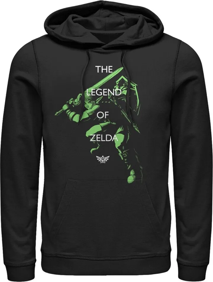 Men's Nintendo The Legend of Zelda Lives Pull Over Hoodie - Black - 3X Large