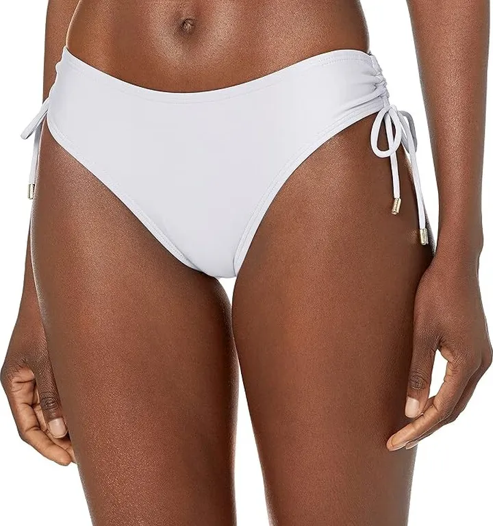 Calvin Klein Women's Side Shirred Bikini Swimsuit Bottom (Soft White) Women's Swimwear