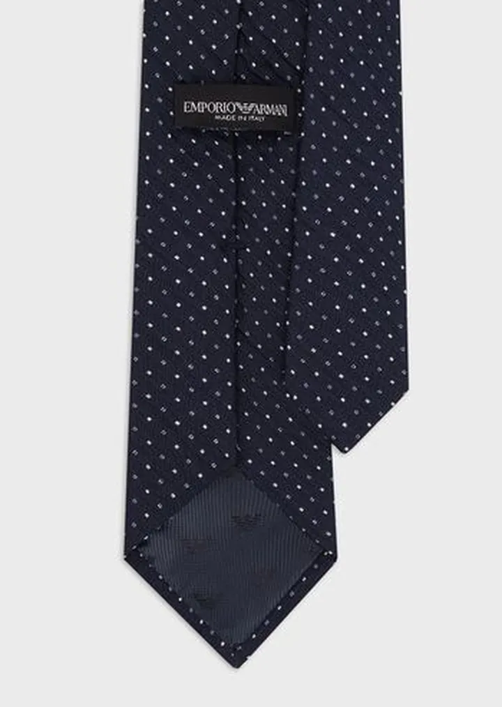 Wrinkled-effect jacquard silk-blend tie