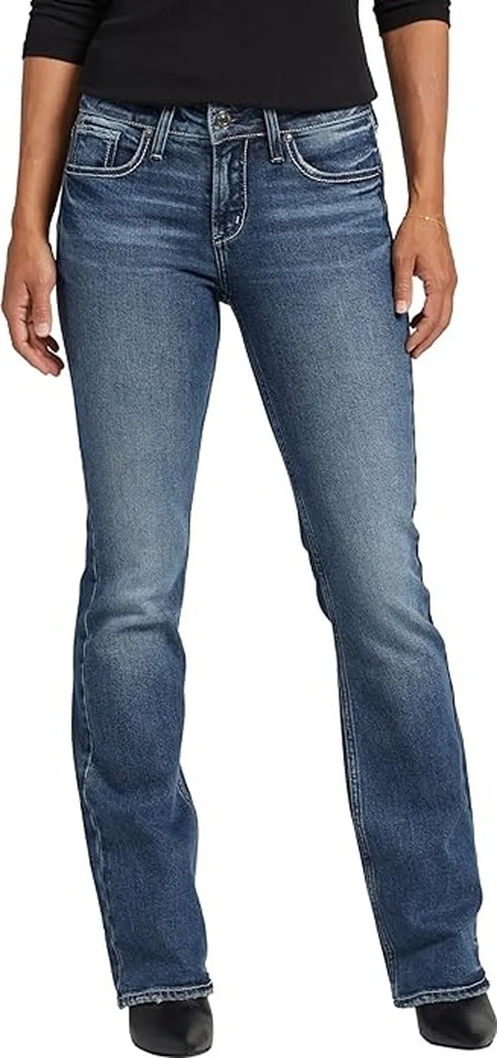 Silver Jeans Co. Suki Mid-Rise Bootcut Jeans L93719EOE391 (Medium Indigo Wash) Women's Jeans