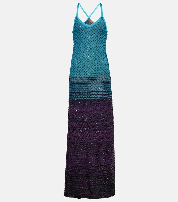Sequined knit gown