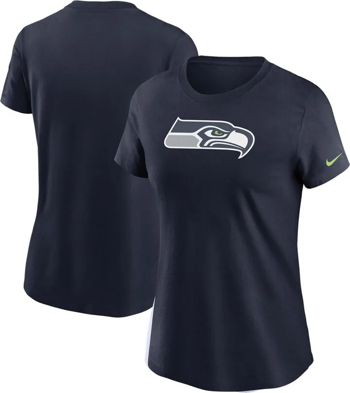 Women's College Navy Seattle Seahawks Logo Essential T-shirt