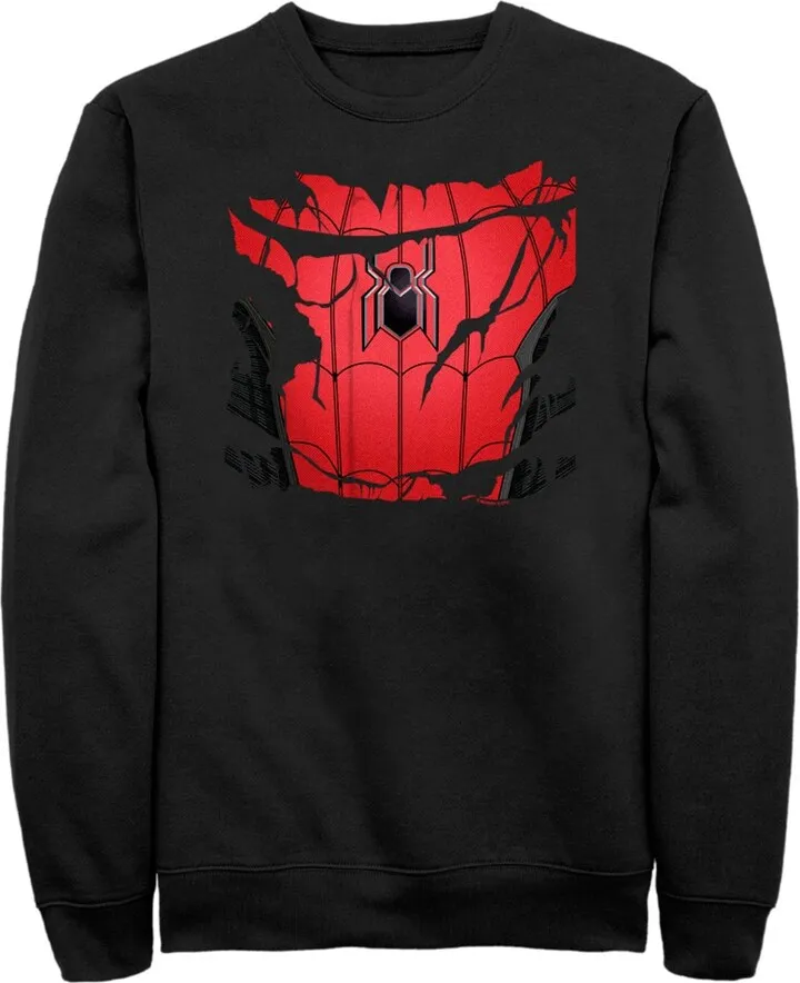 Men's Marvel Spiderman: No Way Home Ripped Costume Sweatshirt - Black - 3X Large