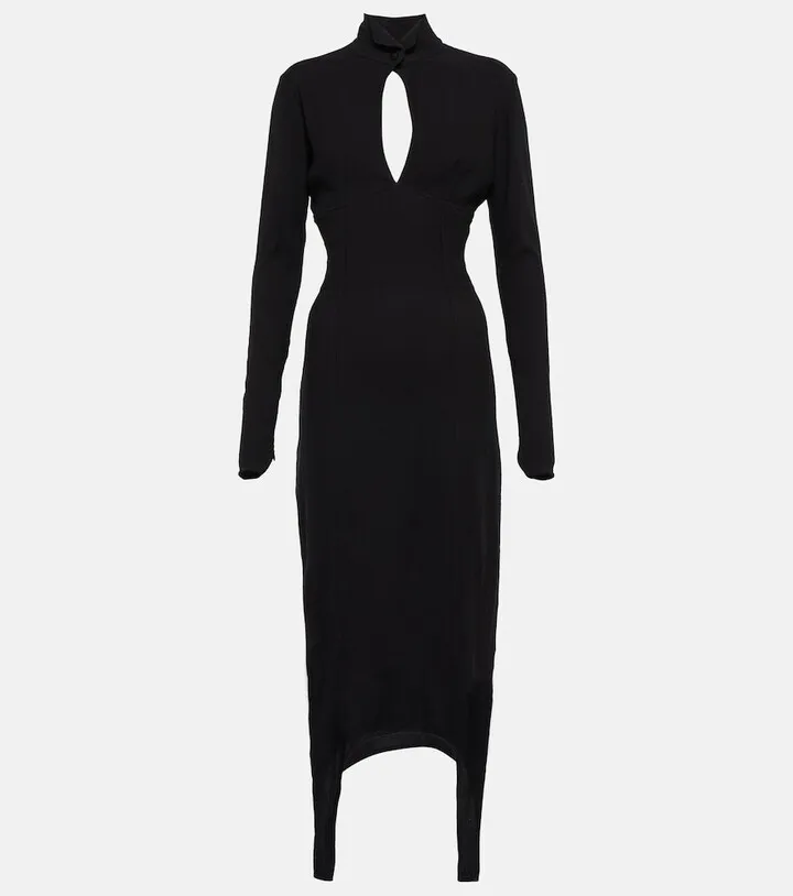 Cutout jersey midi dress