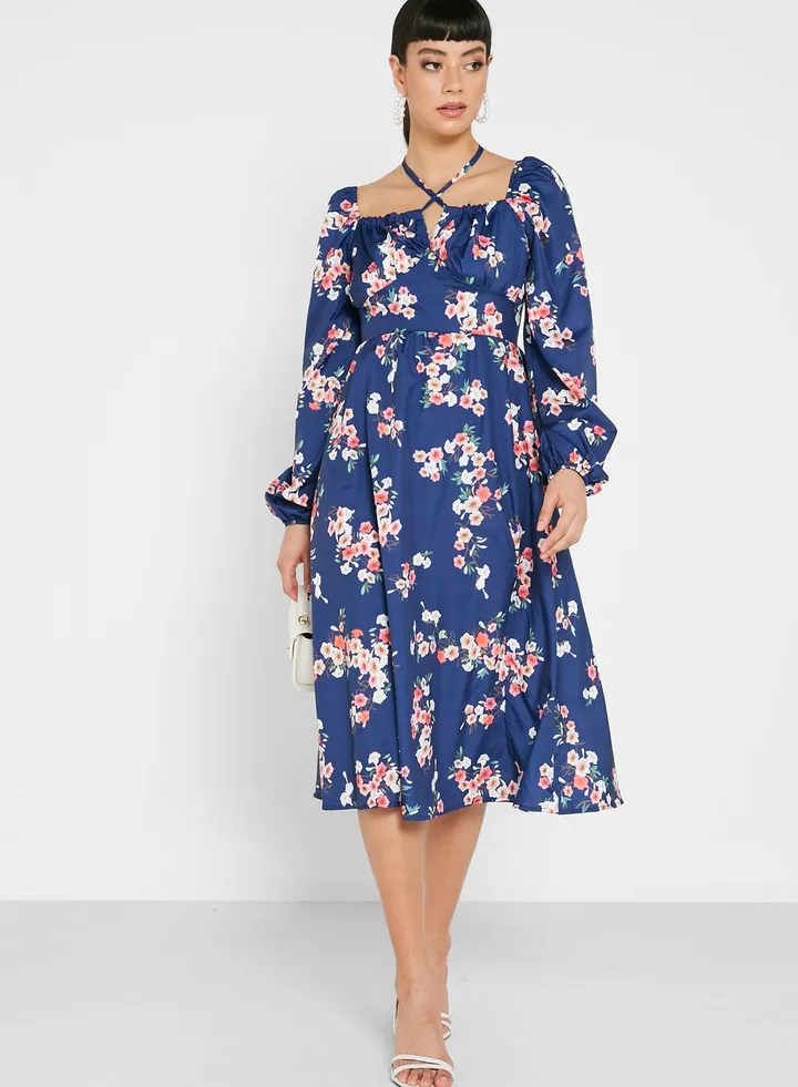 Floral Slit Dress