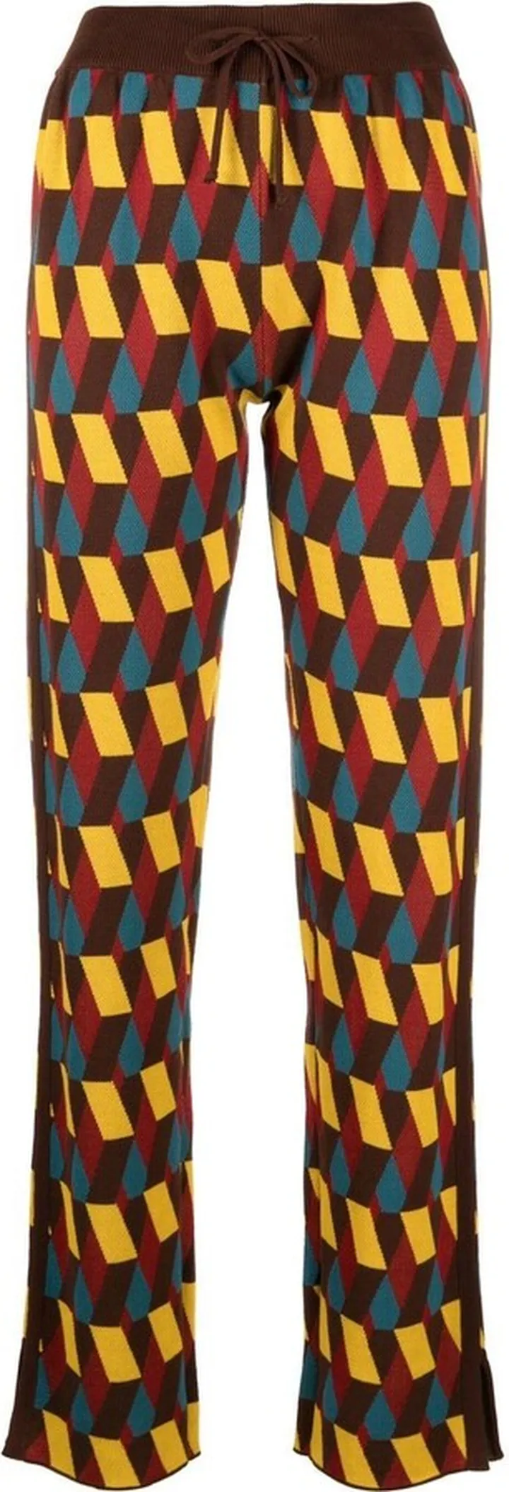 Jacquard Diamond Print Knitted Joggers