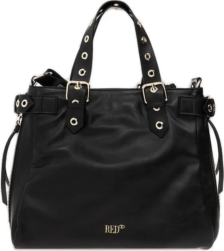 REDValentino Buckle-Detailed Logo Printed Tote Bag