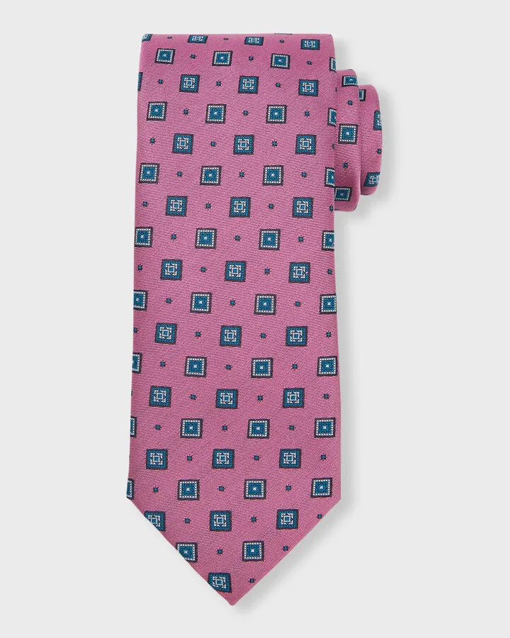 Men's Medallion Jacquard Silk Tie