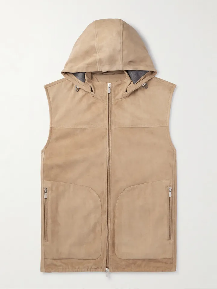 Suede Hooded Gilet