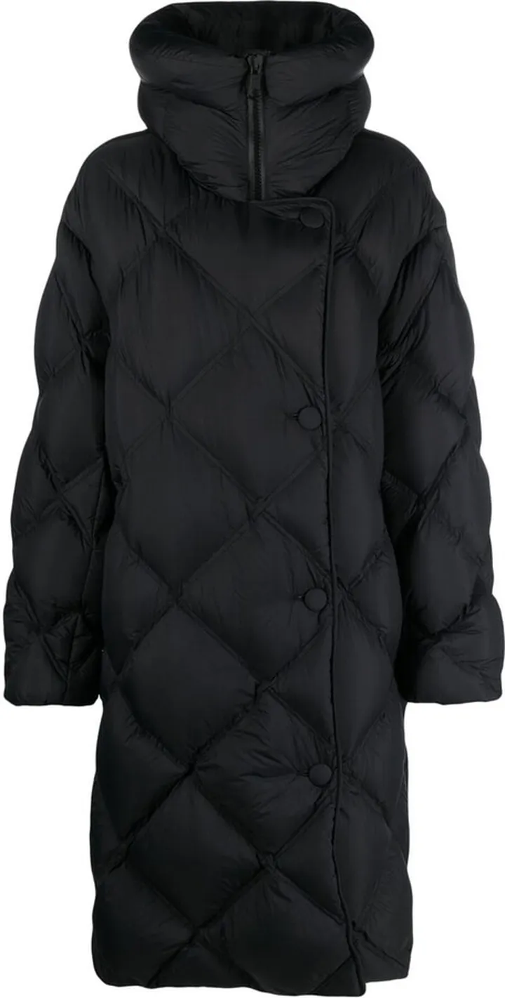 Diamond-Quilted Goose-Down Coat