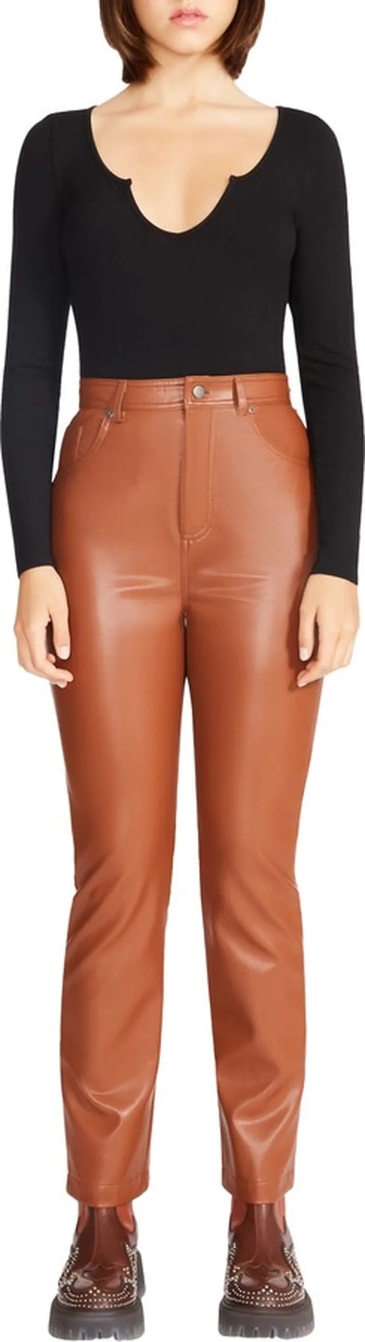 Josie Straight Leg Faux Leather Pants